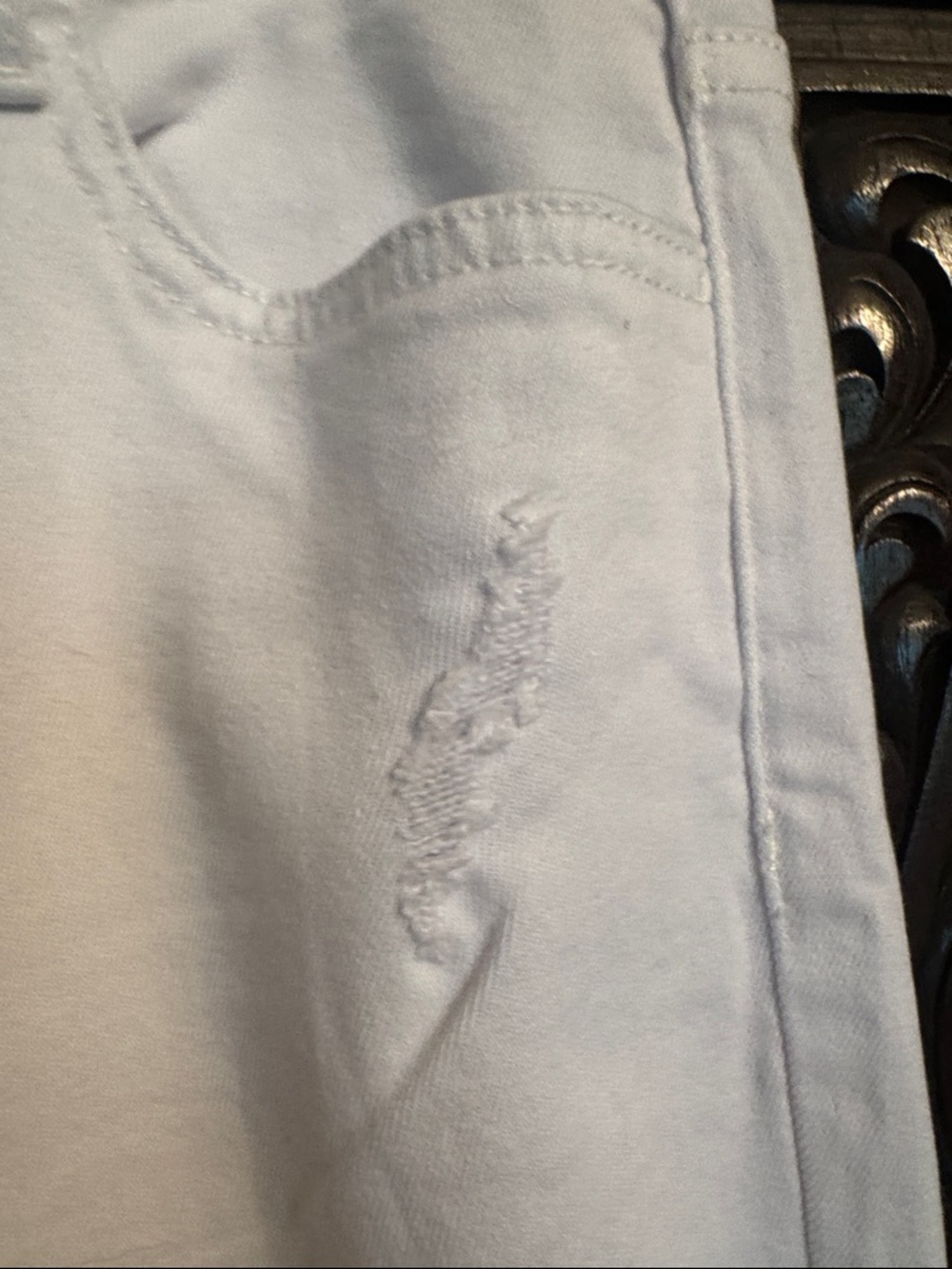 Flying Monkey White Distressed Flare Jeans - Picture 5 of 10
